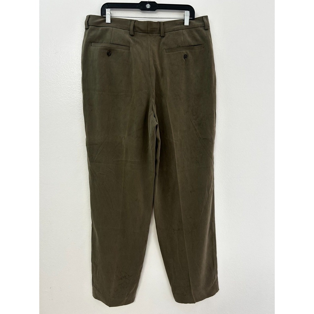 Tommy Bahama‎ Chino Pants Mens 36 Olive Green Silk Blend Straight Leg Pockets - Picture 3 of 11